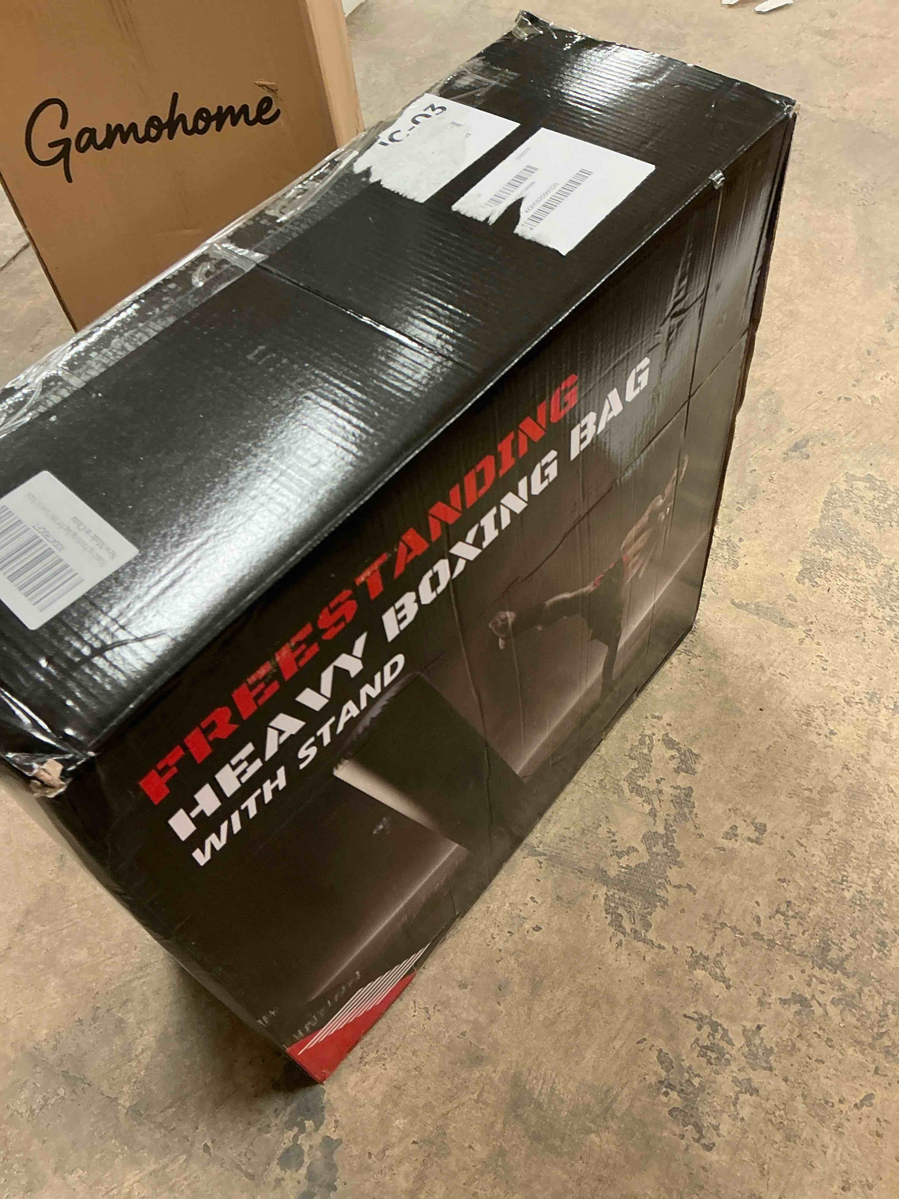 Condition photo showing Good Condition for Standing Punching Bag for Adults, Upgrated Base Boxing Bag with Stand Kicking Bag with MMA Gloves and Pump, 0.7mm Thickening Material Heavy Bag for Home Gym Workout Muay Thai Fitness FIGHT