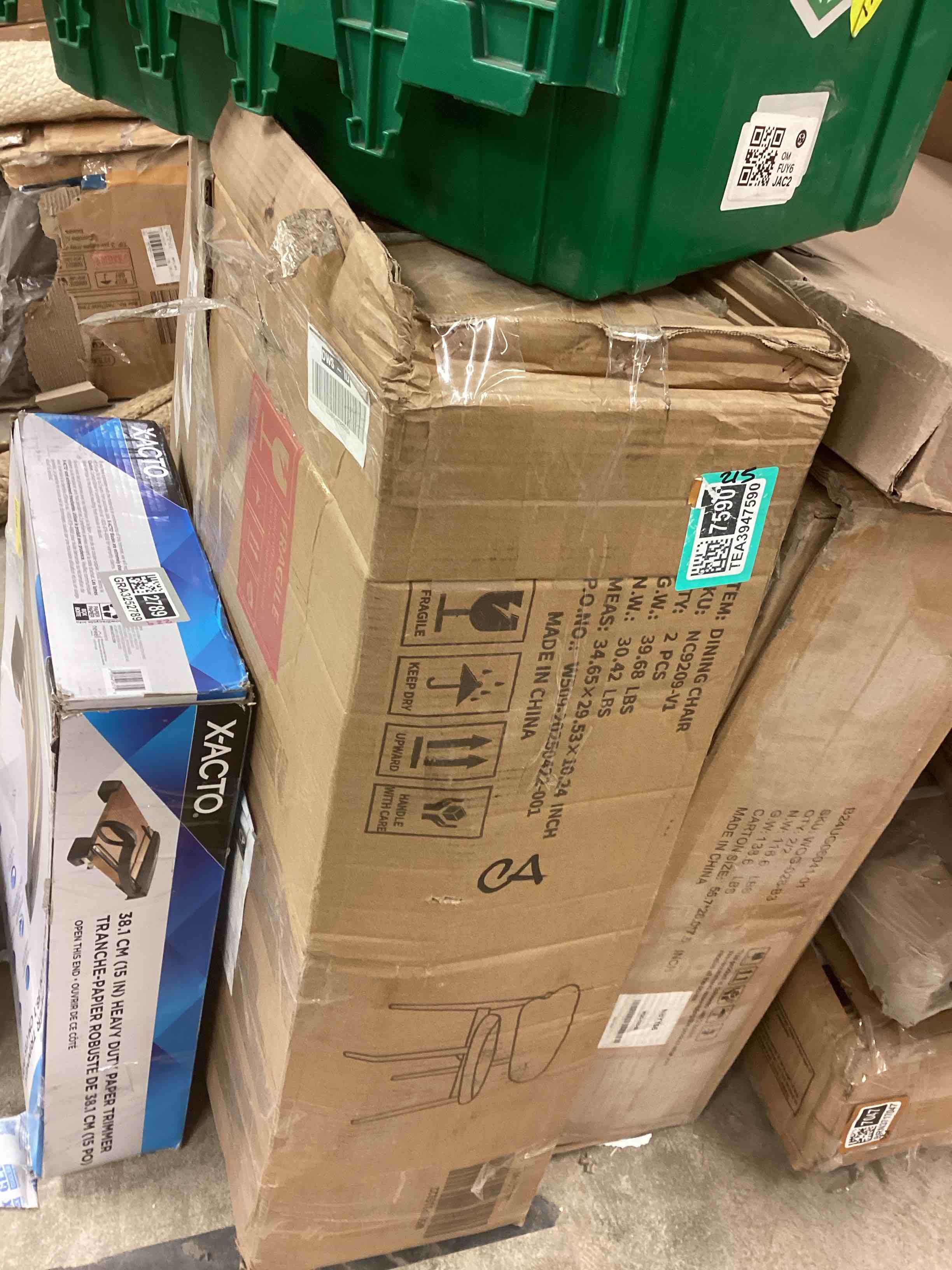 Condition photo showing As Is for Solid Wood Dining Chairs Set of 2, Mid Century Modern Dining Chairs with Curved Backrest & Wood Frame,Upholstered Dining Room Chairs for Kitchen, Livin Room Light Walnut+White