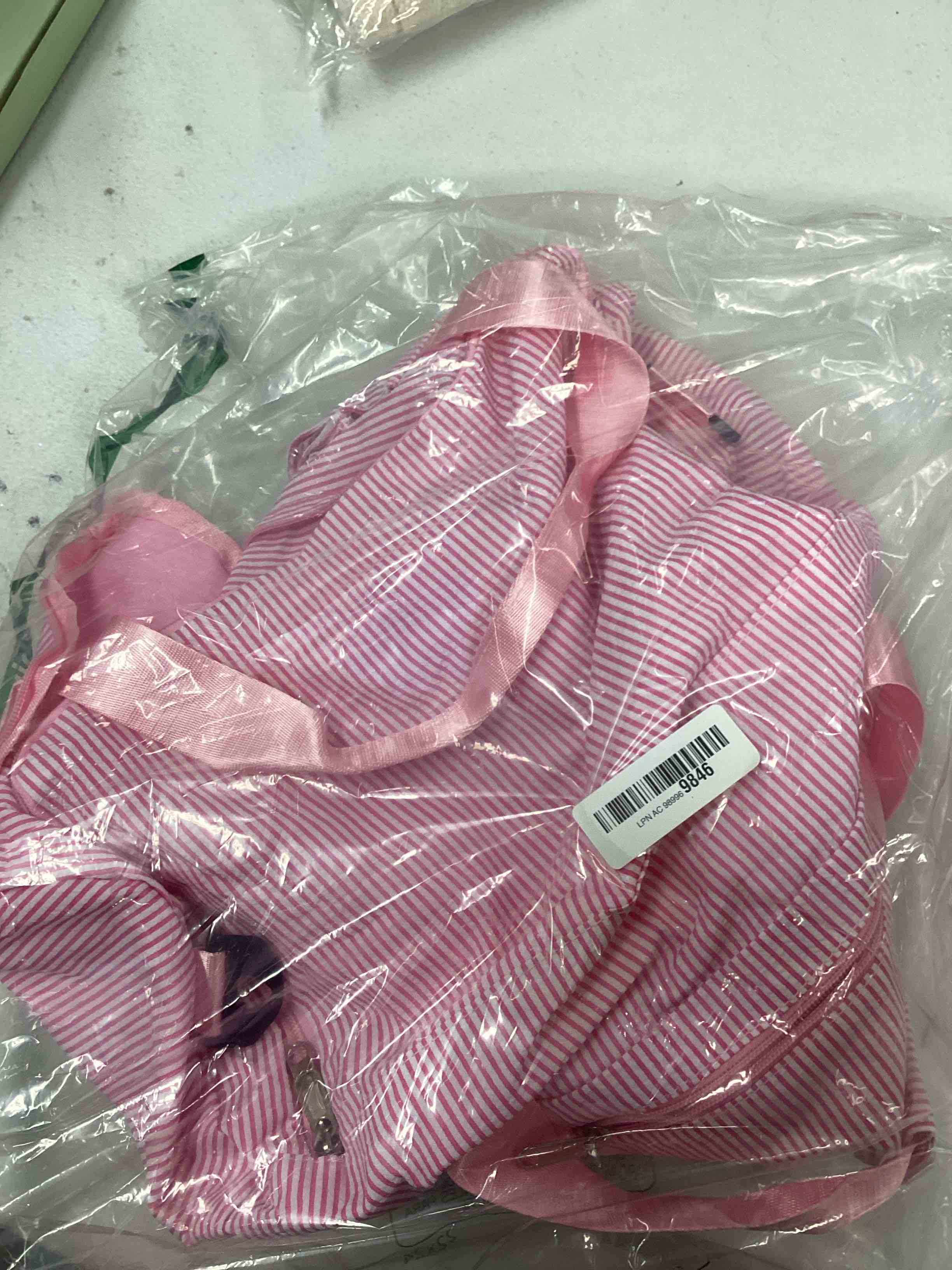 Condition photo showing New/Like New for Kids Travel Duffle Bag Dance Bag Gifts for Girls Initial Gym Bag with Shoes Compartment for Women Lightweight Weekender Bags Pink-A PinkA