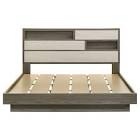 fenwick gray oak eastern king bed bookcase headboard (incomplete box 3 of 3 only side rails & slats) 