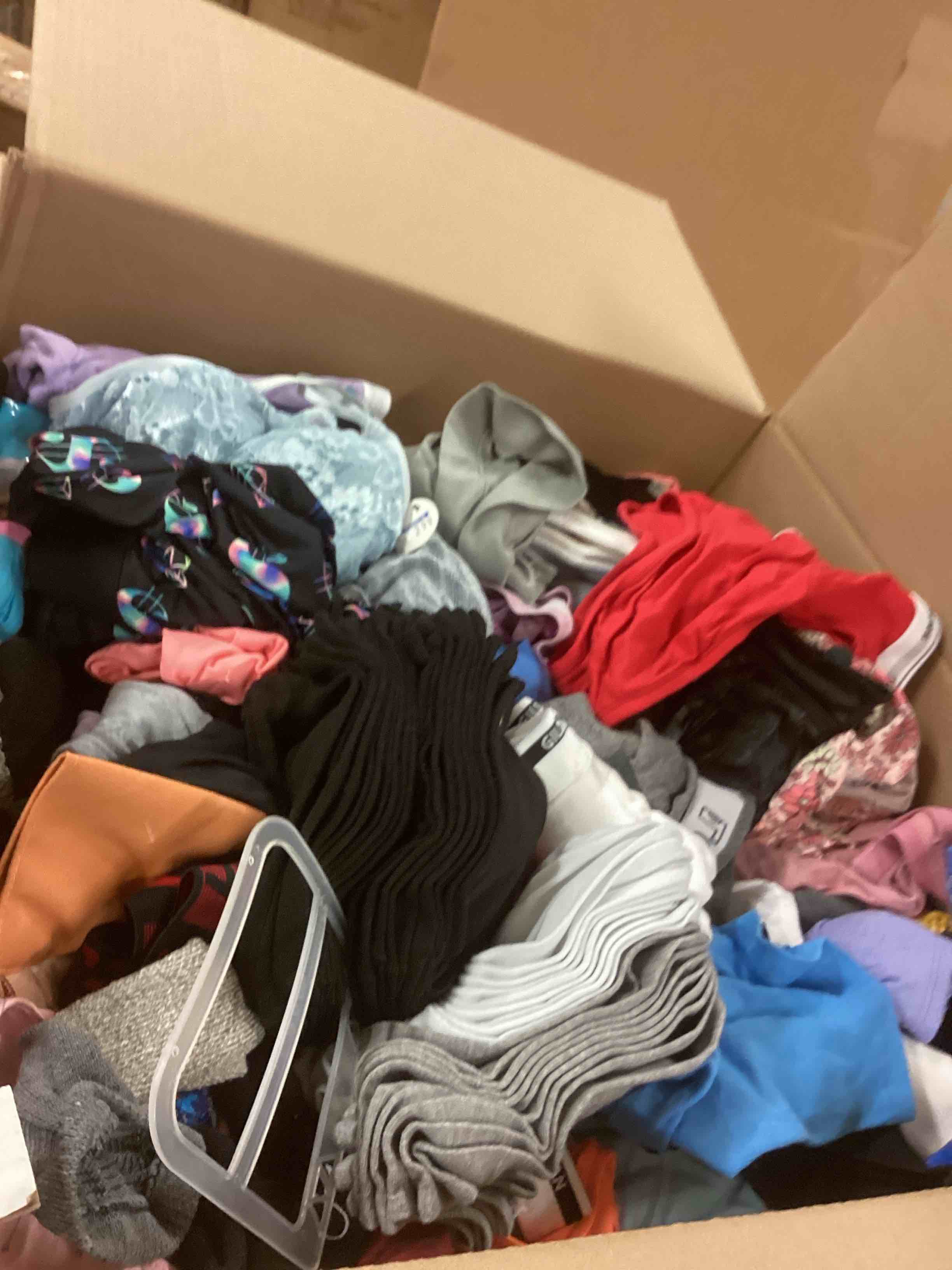 assorted lot of apparel (men’s, women’s, kids, clothes of all different sizes)