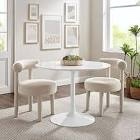 mid-century modern farmhouse round table, snow white (incomplete top only)