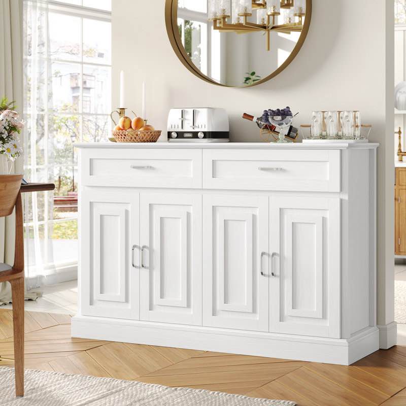 gaume 55.1” w kitchen sideboard with 2 wide drawers,adjustable ( incomplete one box only)