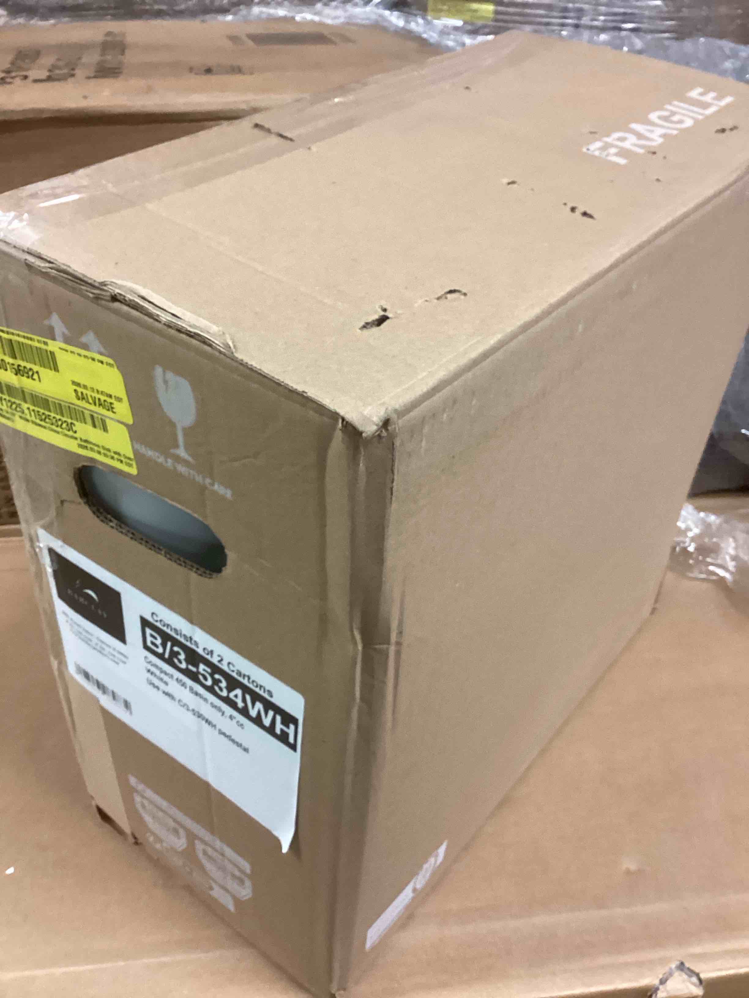 Condition photo showing Good Condition for barclay: b/3-534wh - compact 450 basin 4" cc - white (incomplete one box of two only)