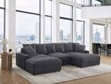 ashira wide reversible modular corner sectional with ottoman ,gray (incomplete one box only)