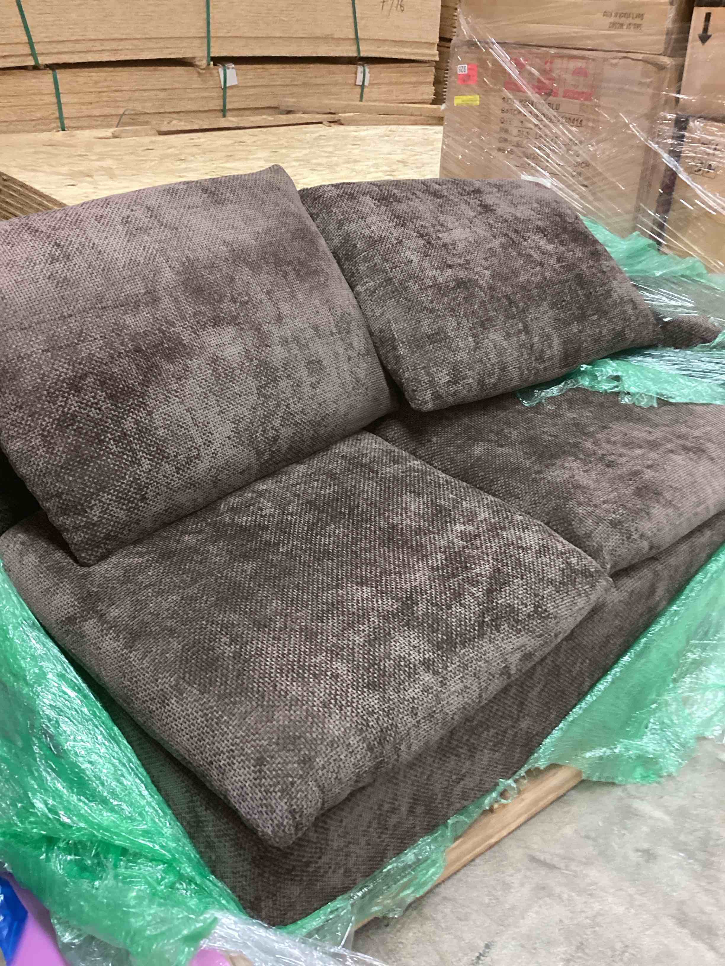 Condition photo showing As Is for u-shaped sectional sofa 4-seats ,brown 