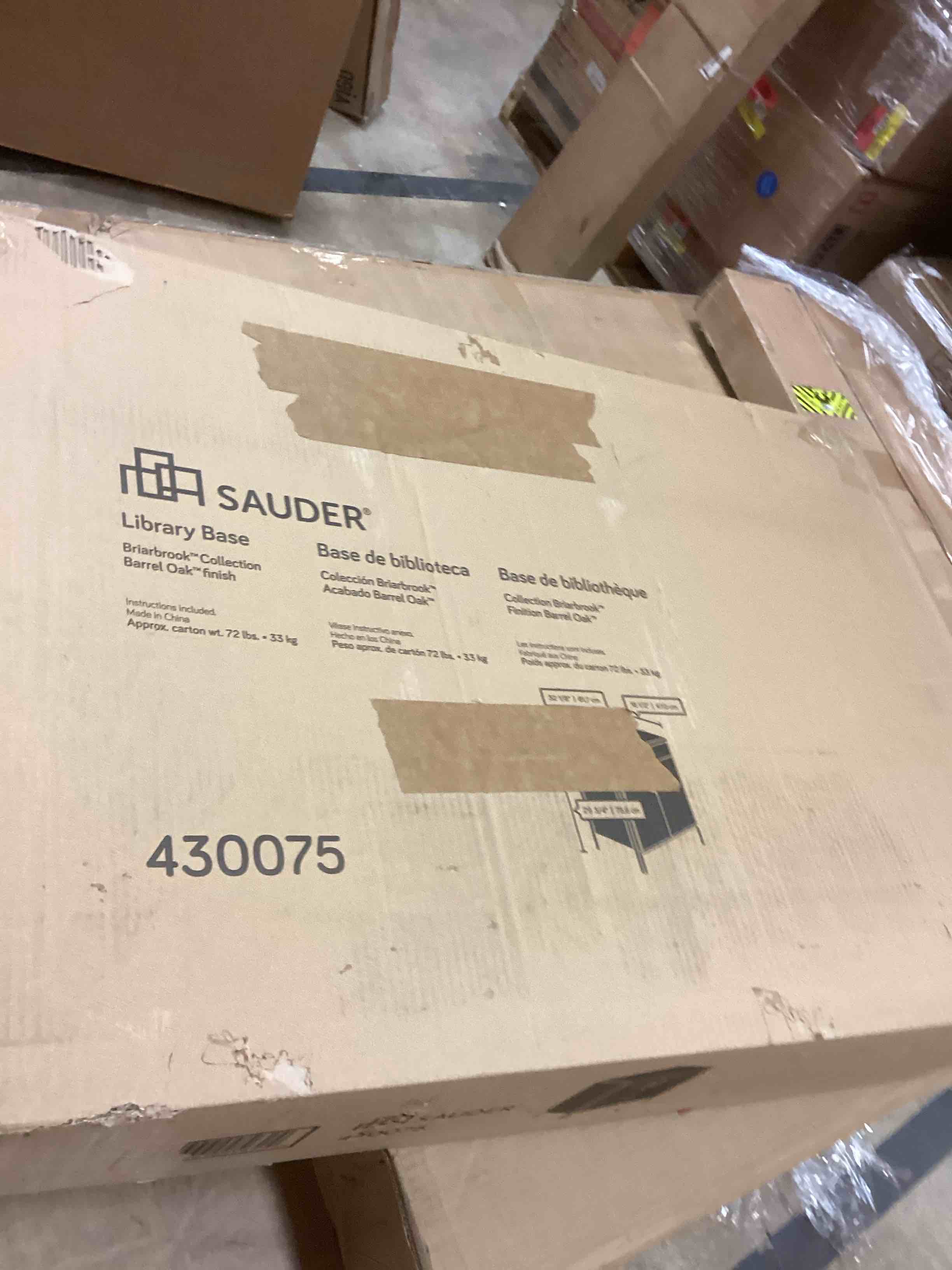 Condition photo showing New/Like New for sauder briarbrook utility base, barrel oak finish