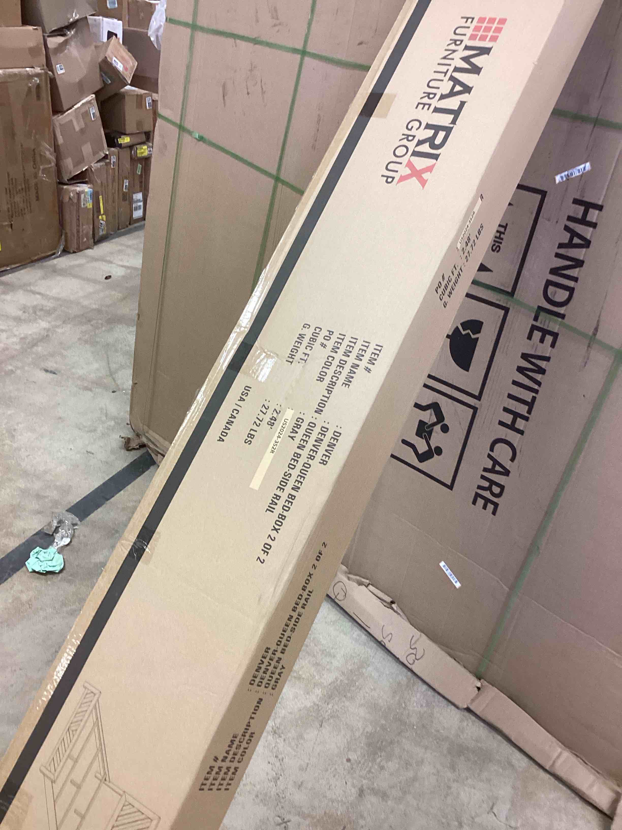 Condition photo showing Good Condition for matrix furniture group denver queen bed ,gray (incomplete one box only)