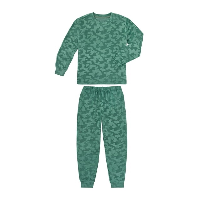 MEMBERS MARK boys cozy pajamas (green) 2pack (size M) 8