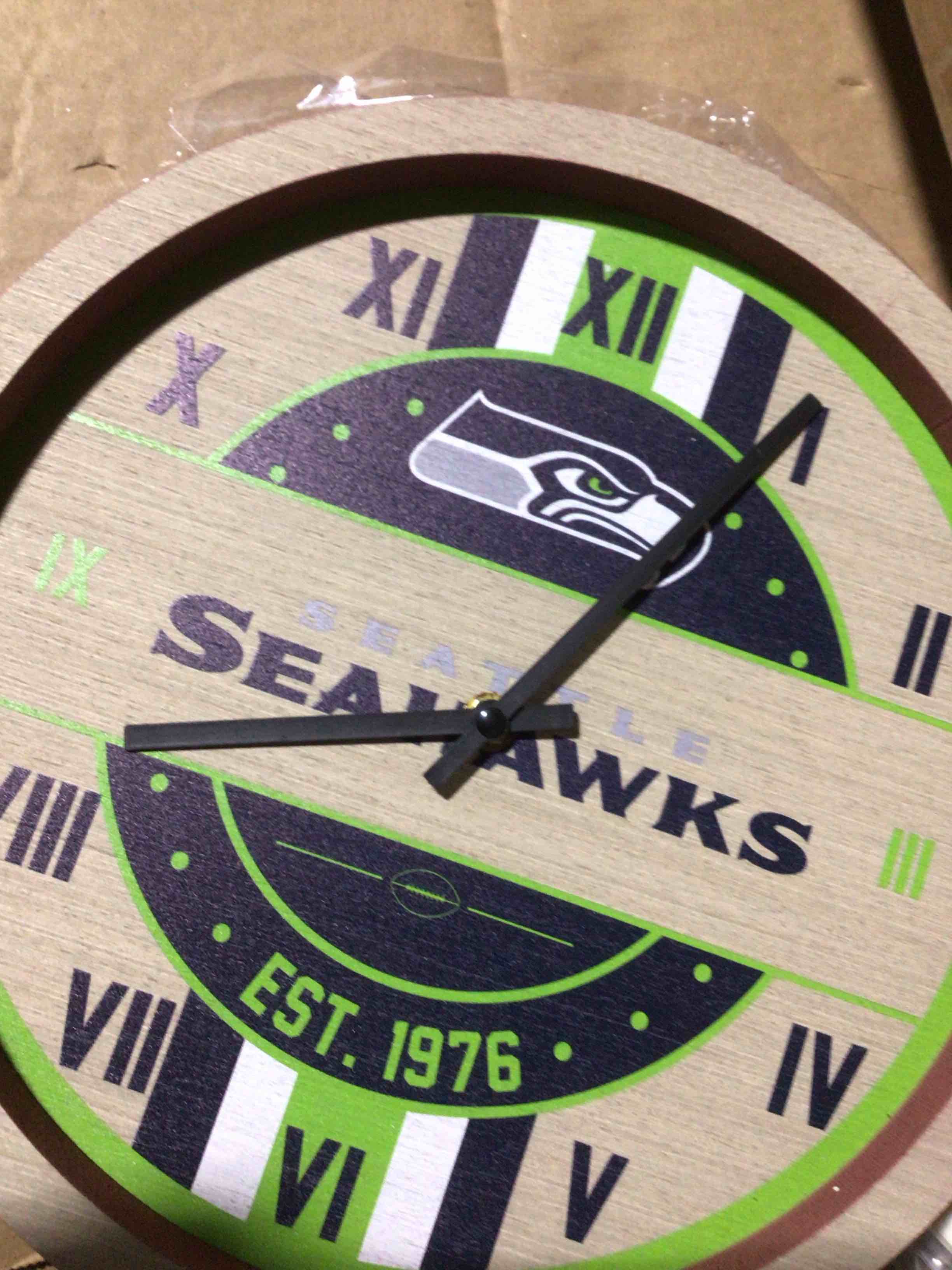 FOCO Seattle Seahawks NFL Barrel Wall Clock