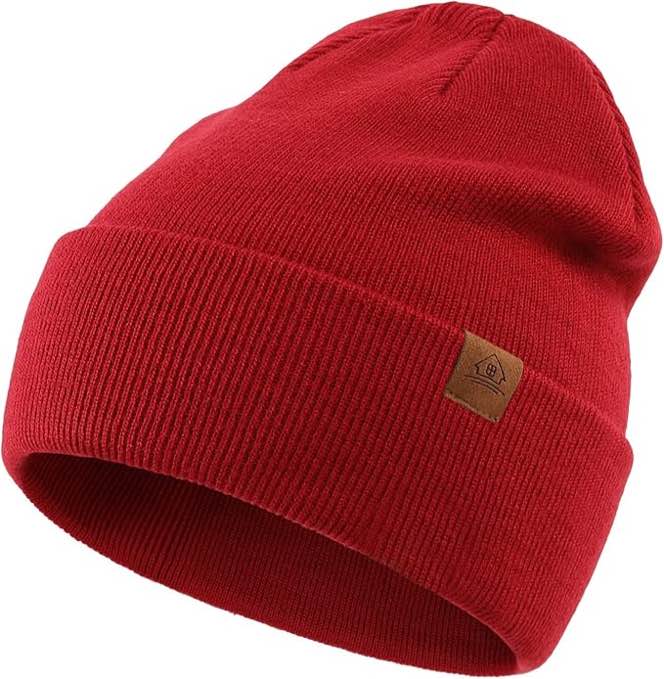 Red winter hat beanie, comfy winter hat 