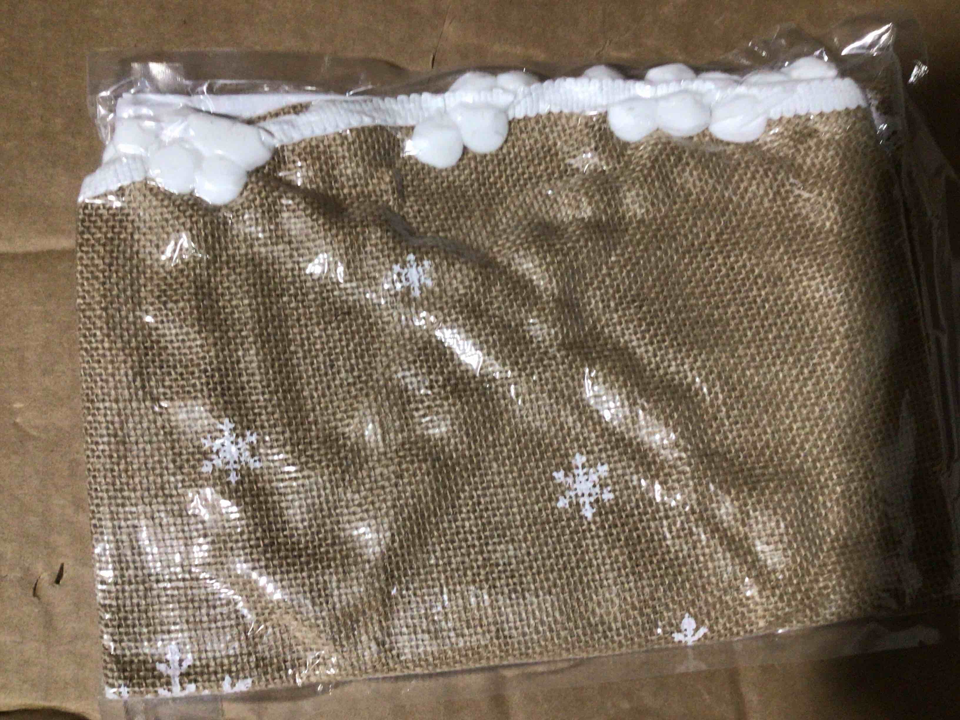 Condition photo showing New/Like New for HIAGROW 30 Inch Christmas Tree Skirt, Burlap Linen Color Christmas Rustic Tree Skirt with Elk Deer and White Snowflake Printed for Holiday Party Xmas Tree Decoration Linen Color 30inch