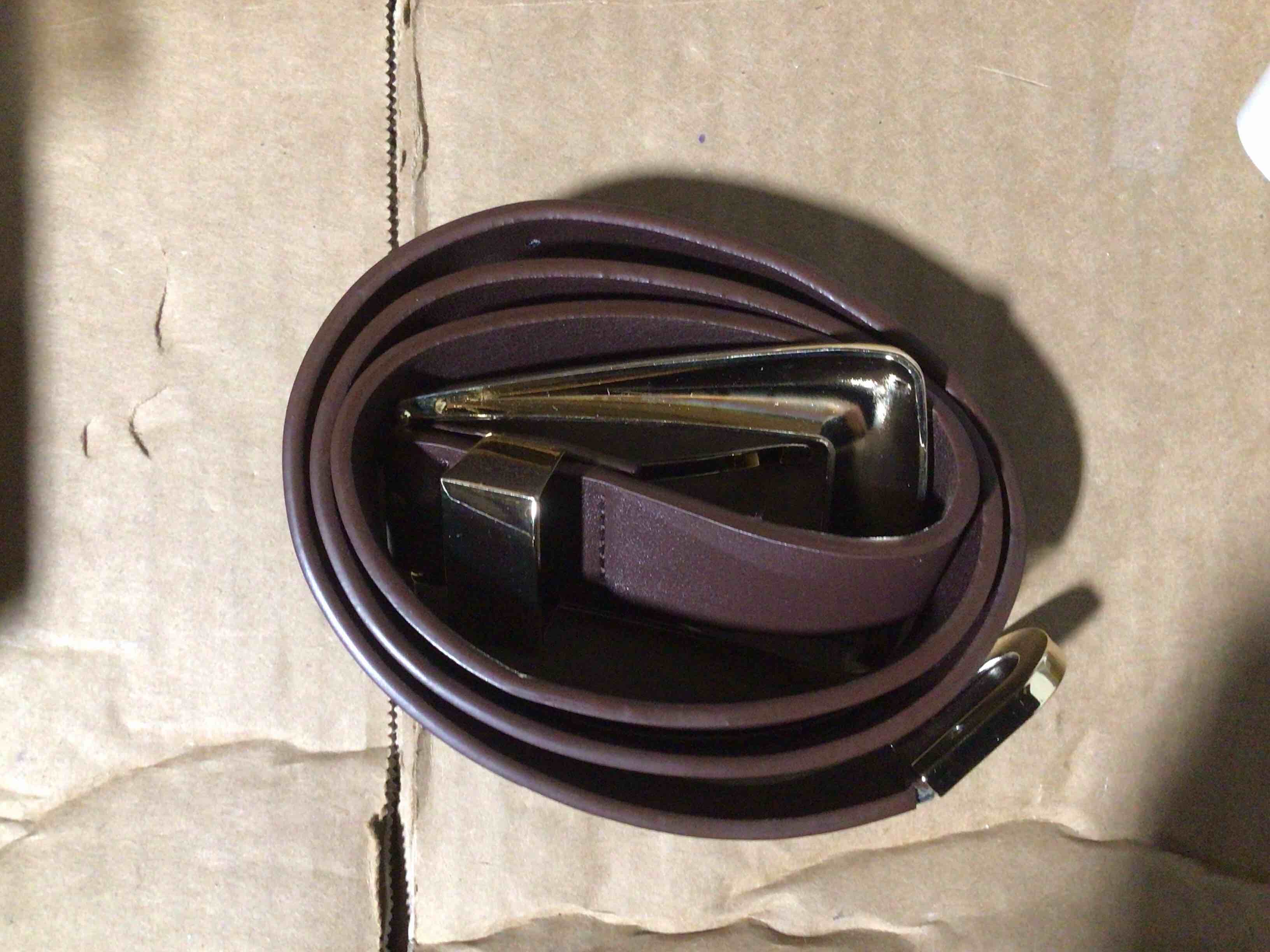 Condition photo showing New/Like New for Women's Leather Belts for Jeans Pants Fashion Leather Waist Belt Ladies Dress Belts with Gold/Silver Buckle Dark Coffee Fit Waist Size 31-36in