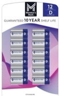 12 batteries d 1.5v alkaline members mark 