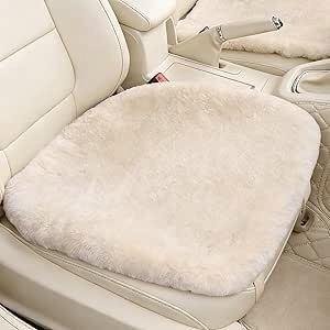 white fluffy car seat cushions 2pcs