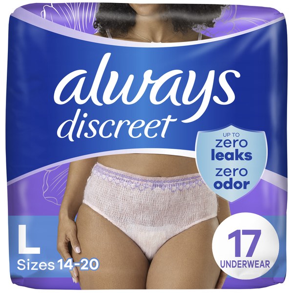 XL SIZES 20 Always discreet zero leaks 17 underwear 