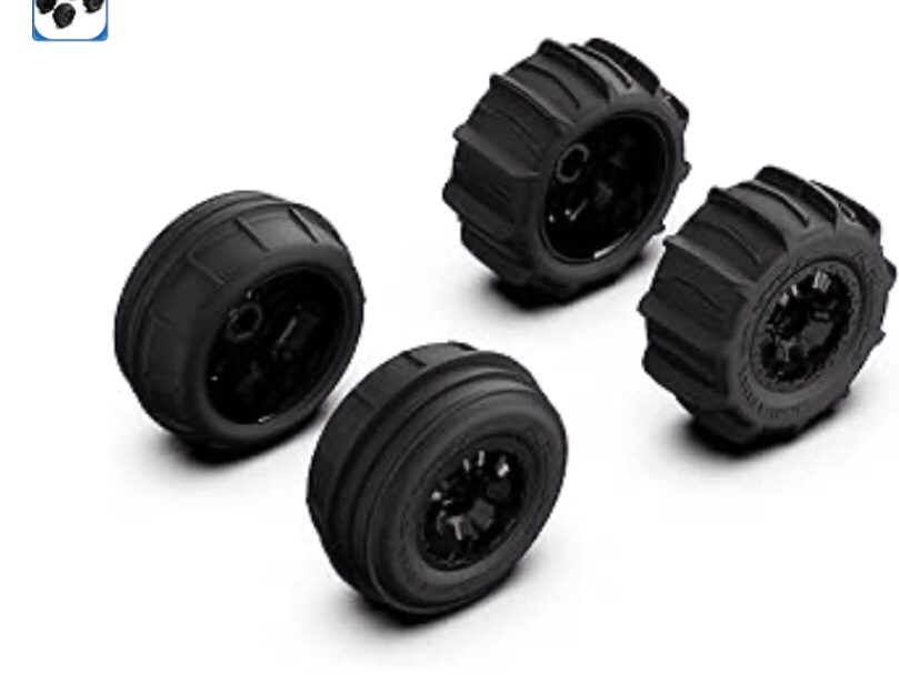 CROBOLL R11152 Upgraded RC Paddle Wheels, Off Road Snow Sand Rubber Tires Hexagon for Mini1:10 RC Car, Spare Parts RC Truck for RZ001 (4PCS)