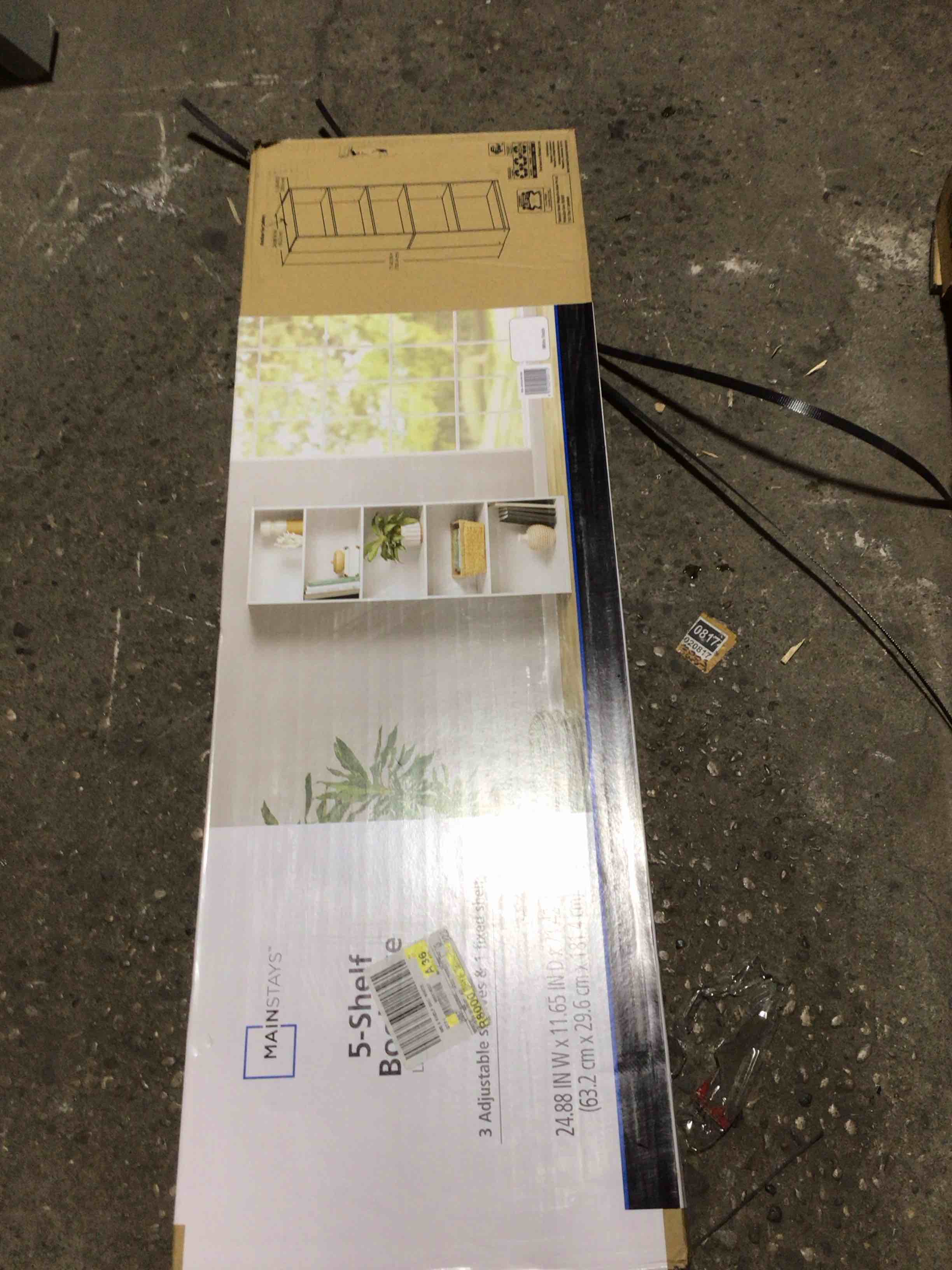 mainstays 5-shelf bookcase with adjustable shelves, white