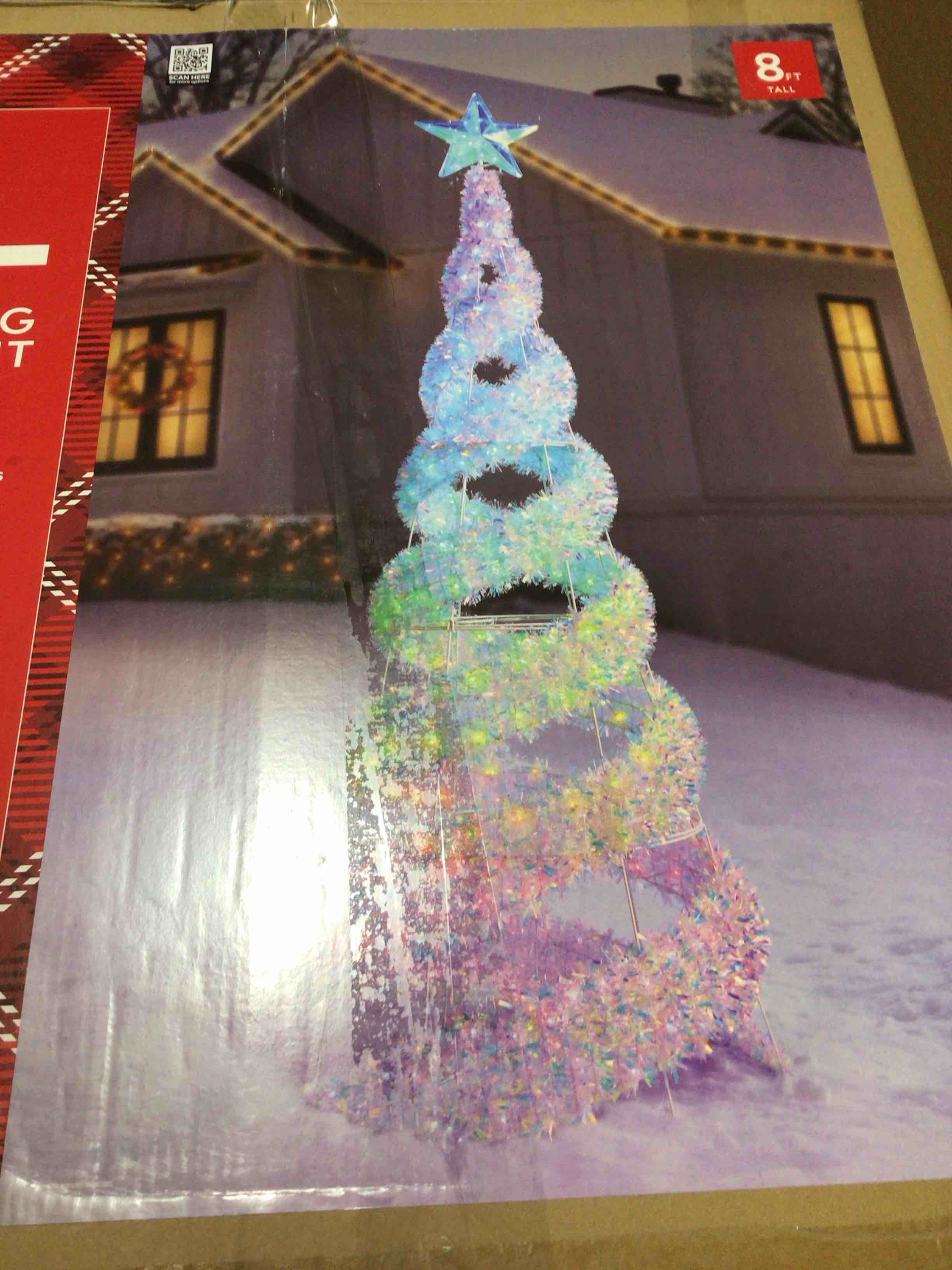 Member's Mark 8' Pre-Lit Iridescent Color-Changing Spiral Tree