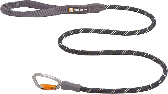 Ruffwear, Knot?a?Leash, Climbing?Inspired Rope Leash, 5 ft Reflective Rope, Secure Auto?Locking Swivel Carabiner, Tubular Handle, Accessory Loop for Pick?Up Bags, Large