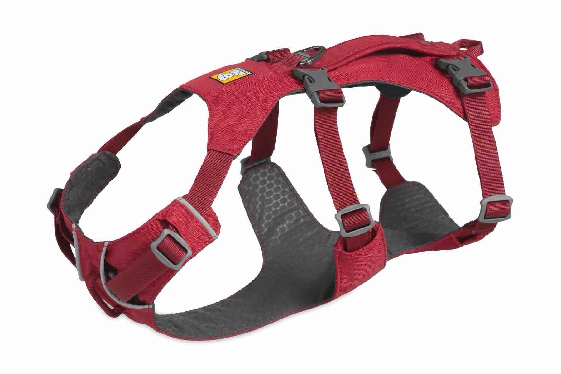 ruffwear, flagline dog harness, lightweight lift-and-assist harness with padded handle, red rock, x-small 