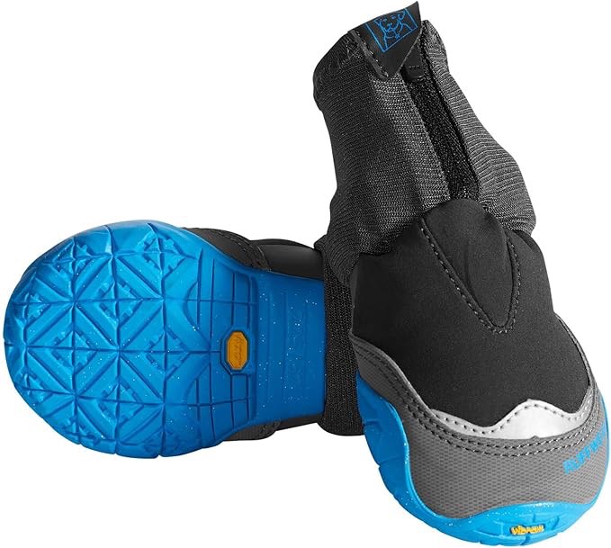 ruffwear, polar trex waterproof winter dog boots with rubber soles for cold weather, obsidian black, 2.75 in (2 boots) 
