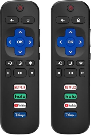 (Pack of 2) Replacement-Remote-Control for Roku-TV,Compatible for TCL Roku/Hisense Roku/Onn Roku/Philips Roku Smart TVs(Not for Roku Stick and Box)