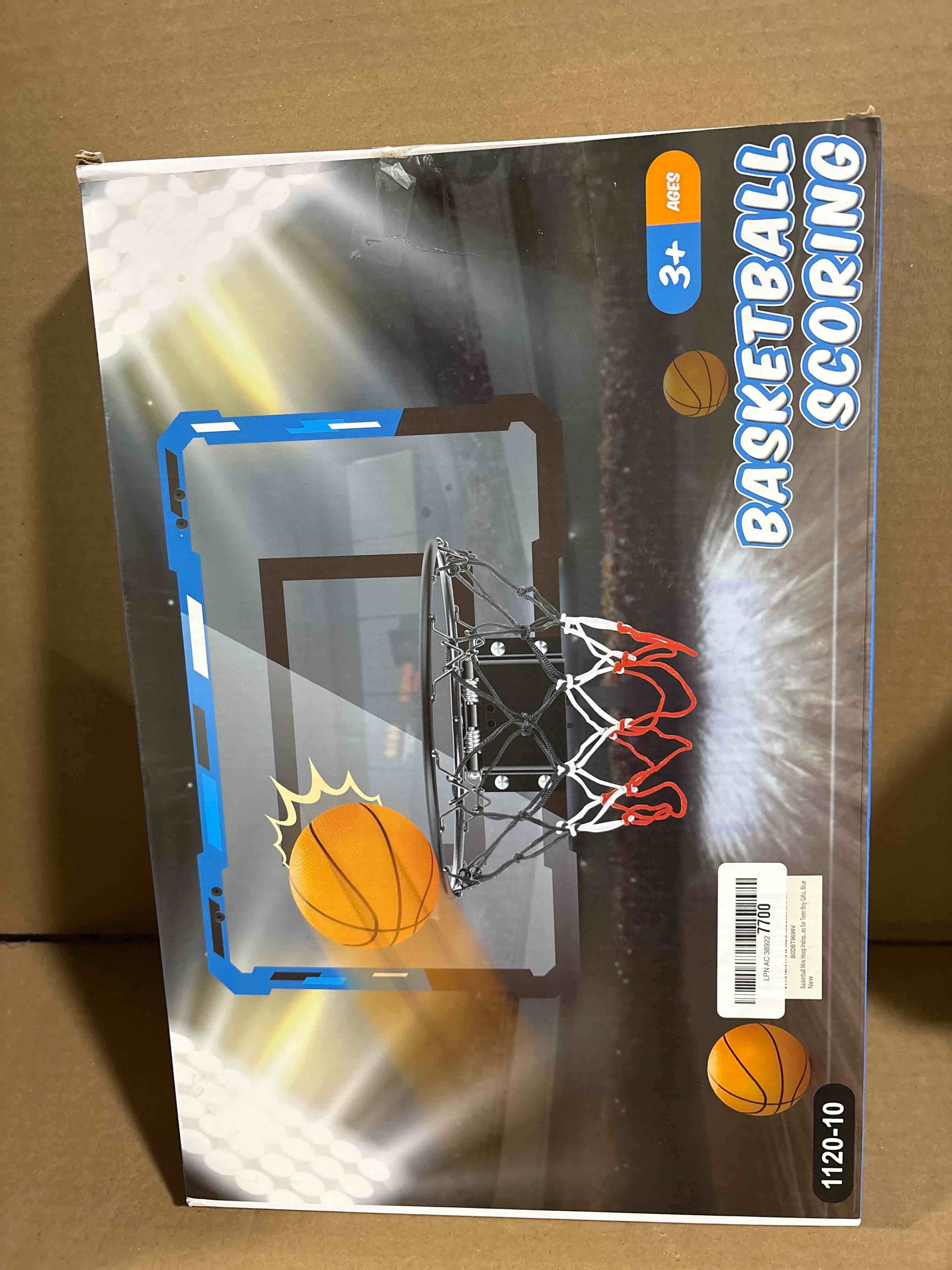 Condition photo showing Good Condition for Basketball Mini Hoop Indoor Boys Gifts for Kids Adults, Door Room Mini Hoop with Balls, Basketball Accessories for Teen Boy Gifts, Blue Blue Basketball Hoop Set