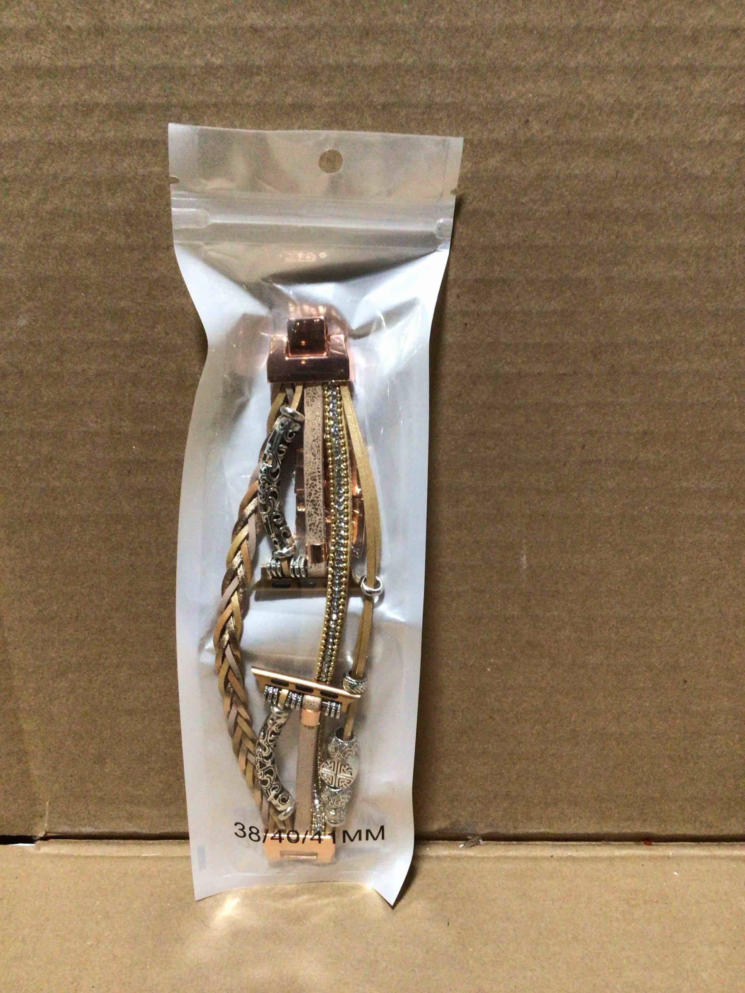 Condition photo showing item condition for Boho Bracelet Compatible for Apple Watch Band 40mm Women, Multilayer Wrap Strap for Apple Watch 41mm 38mm, Leather Copper Pipe Apple Watch Bands for iWatch Series 10/9/8/7/6/5/4/3/2/1/SE - Khaki Style2-Khaki 38mm/40mm/41mm/42mm(Series10)