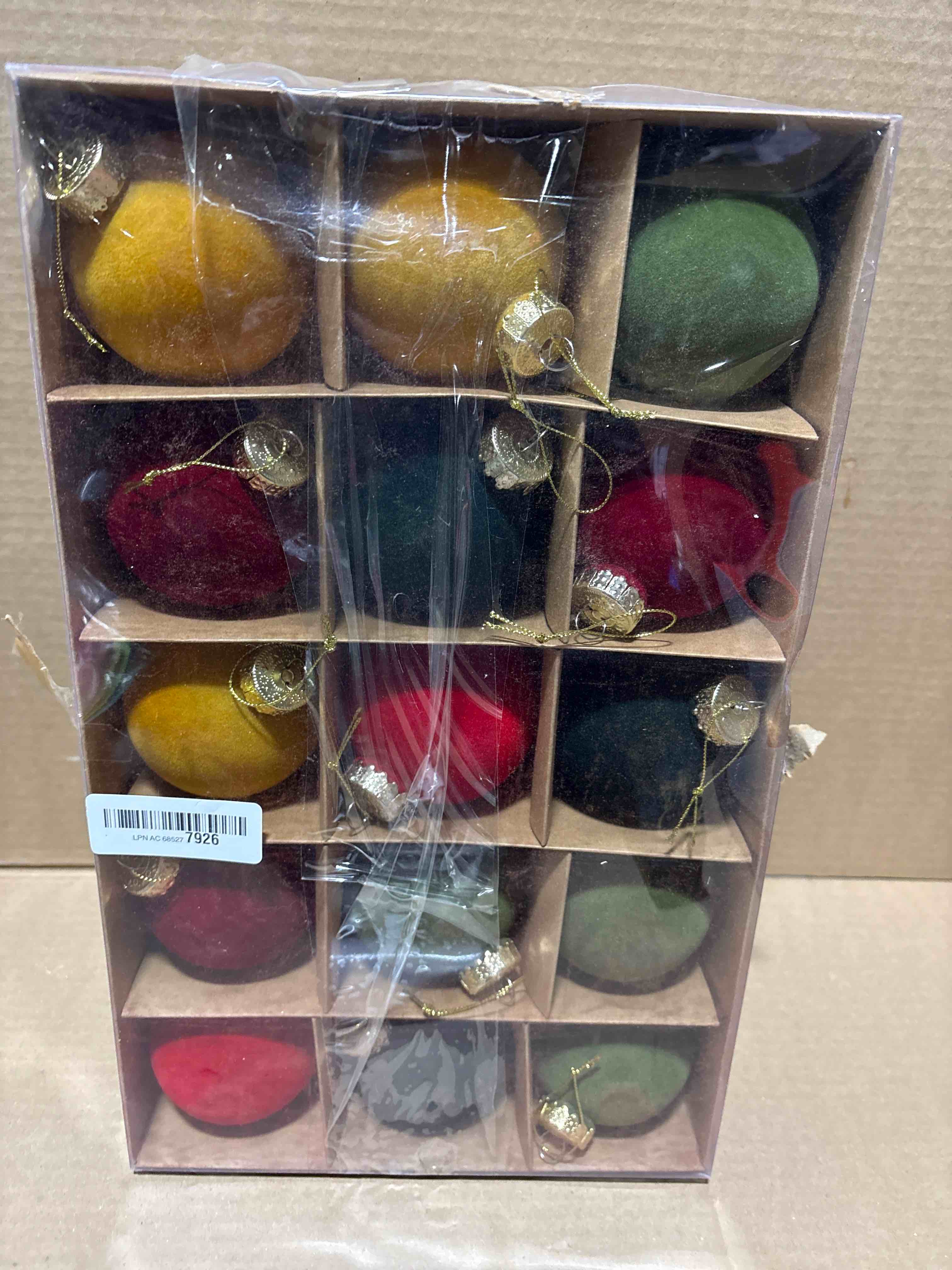 Condition photo showing New/Like New for Gemscream 30 Pcs Red Velvet Christmas Balls Bulk 3.15 Inch Dark Green Flocked Christmas Tree Ball Ornaments, Plastic Xmas Decorative Shatterproof Hanging Ornaments Bulb Set Loop for Party Holiday Red Dark Green