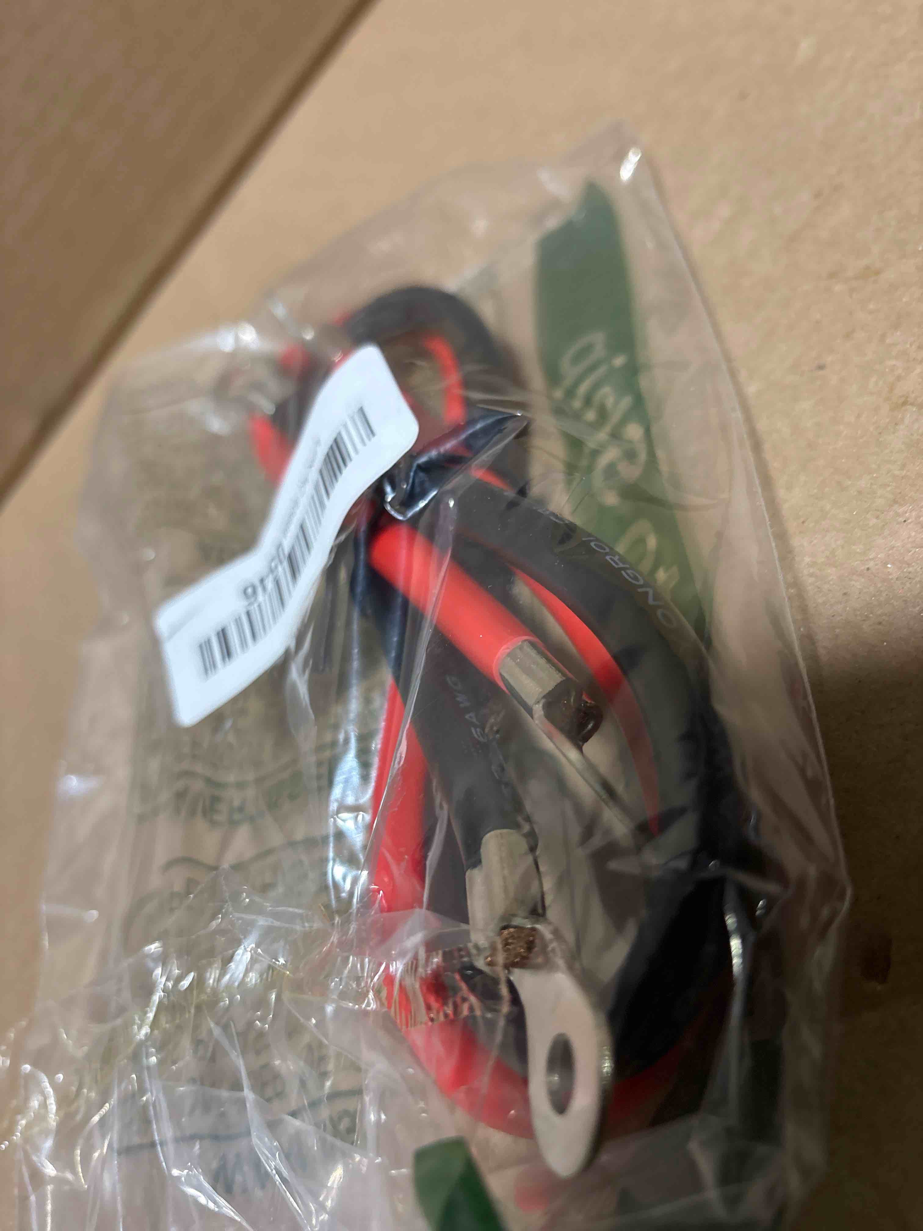 Condition photo showing item condition for Nilight 6 AWG 20 Inch Each Battery Power Inverter Cables w/Tinned Wire Terminals Red Black 3/8 Inch Lugs Copper Parallel Oxygen-Free Wires for Solar Motorcycle Automotive Cars