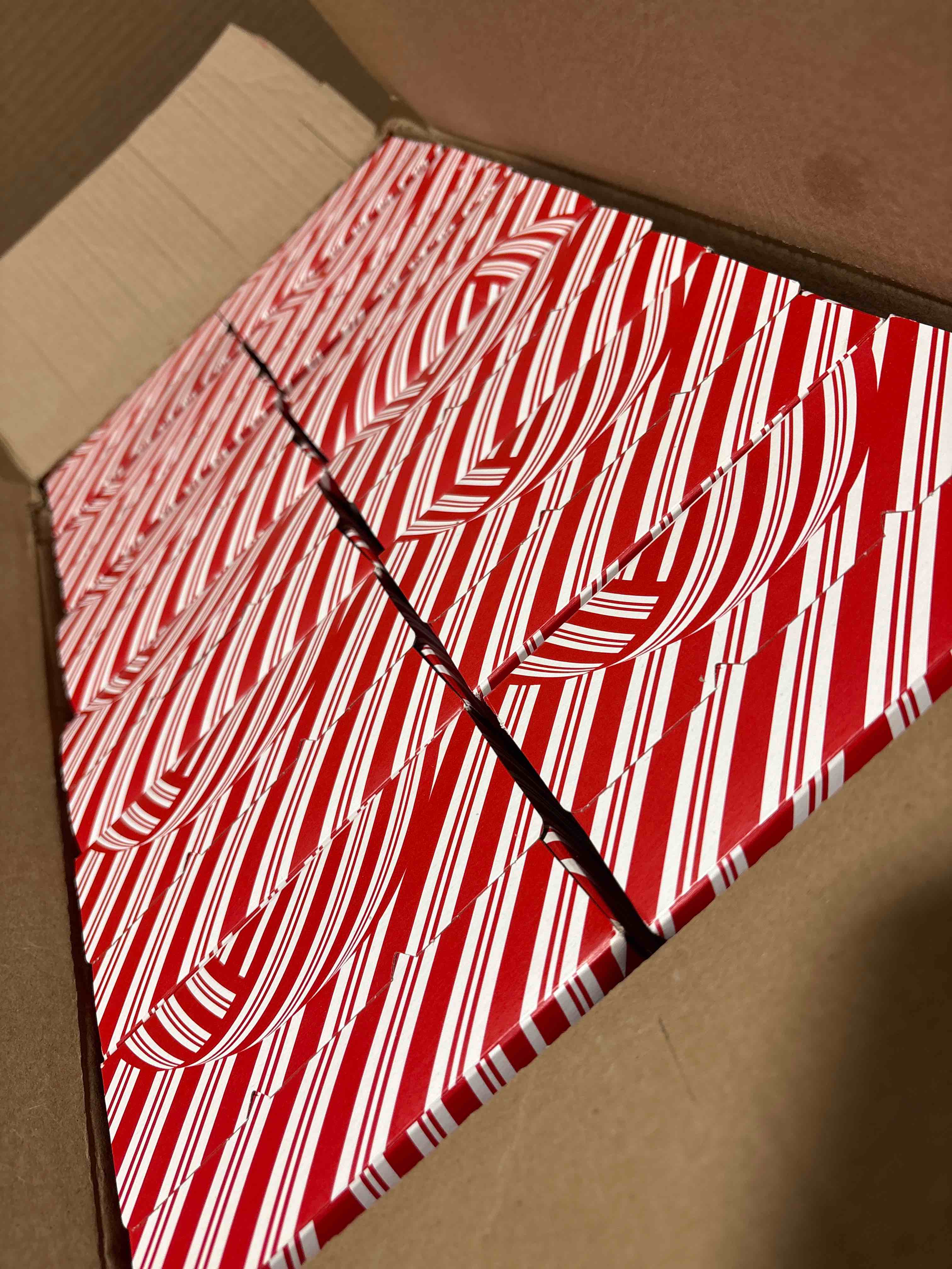 box of 12 christmas peppermint with candy cane pieces cocoa dusted truffles - 5.3oz/12ct - favorite day™