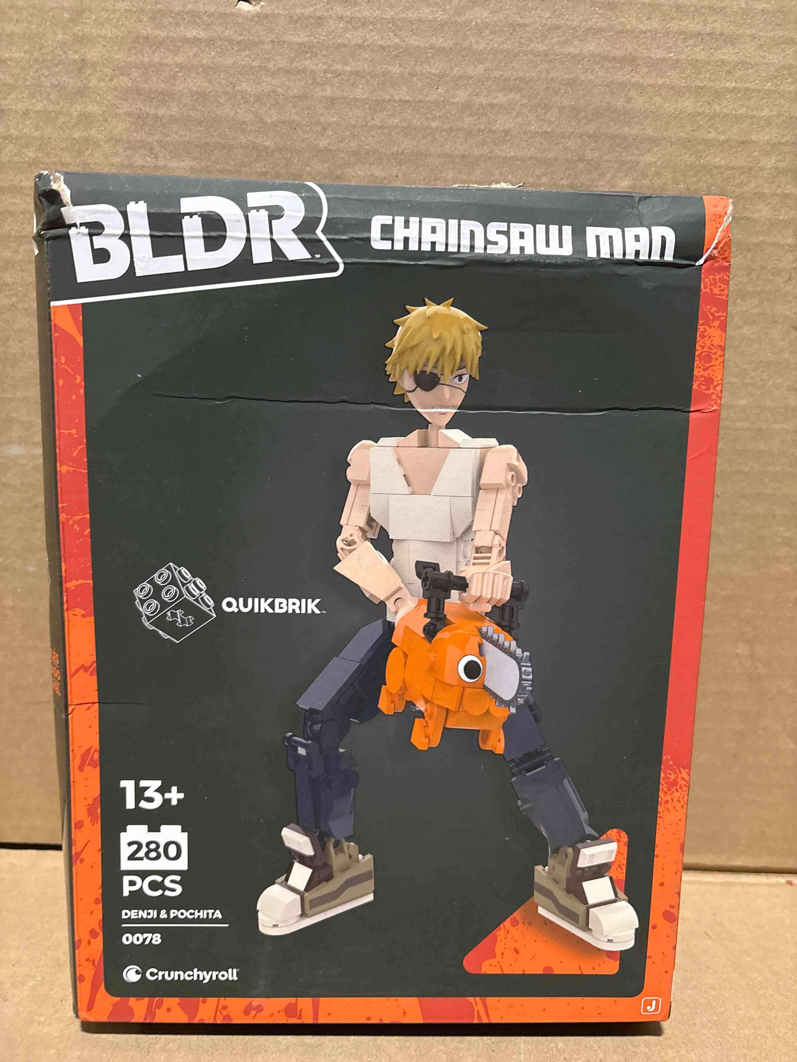 Condition photo showing New/Like New for BLDR Chainsaw Man Denji and Pochita Building Set - 9.5-Inch and 2-Inch Buildable Articulated Action Figures, 0078