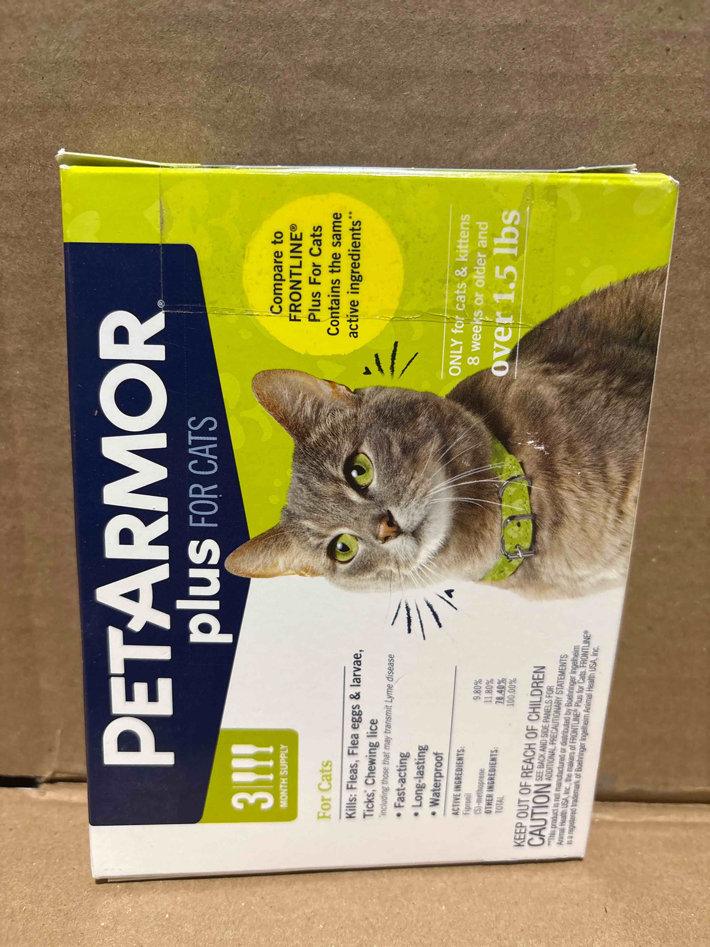 Condition photo showing New/Like New for PetArmor Plus Flea and Tick Prevention for Cats, Cat Flea and Tick Treatment, 3 Doses, Waterproof Topical, Fast Acting, Cats Over 1.5 lbs Cats over 1.5 lbs 3 Count
