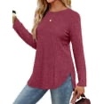 fantaslook long sleeve shirts for women casual tunic tops dressy crew neck pullover fall lightweight sweaters for women
