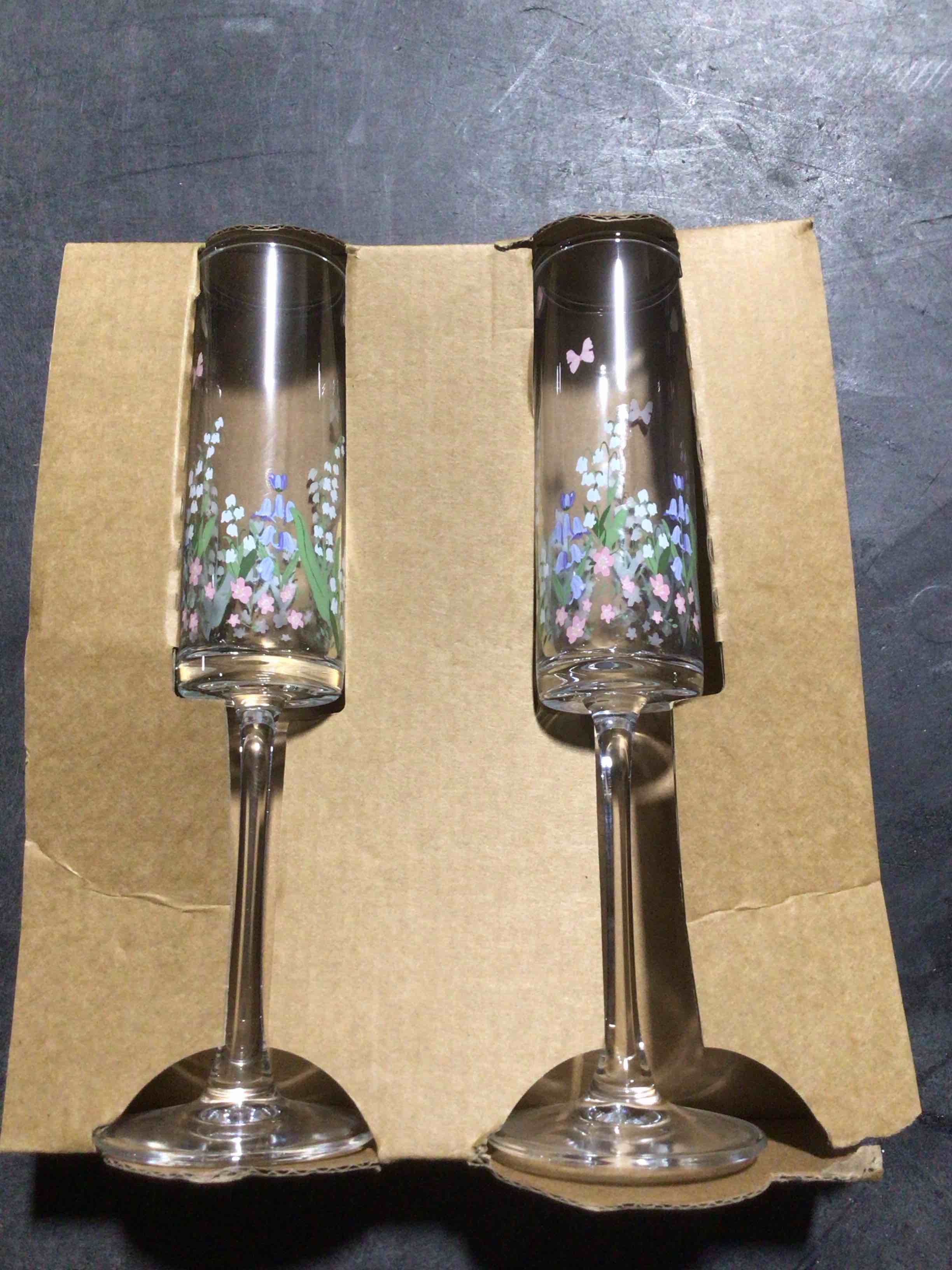 JoyJolt Champagne Flutes, Claire Collection Crystal