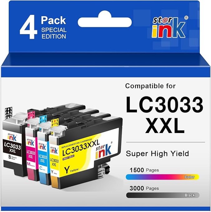 Brother Genuine LC30333PKS Super High-yield 3-Pack Color INKvestment Tank Printer Ink Cartridges
