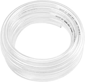 Eastrans Clear Vinyl Tubing Flexible PVC Tubing, Hybrid PVC Hose, Lightweight Plastic Tube, by 1/2 Inch ID, 5ft Length, UV Chemical Resistant