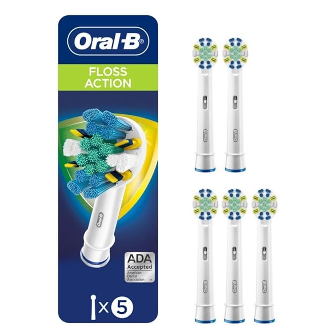 oral-b flossaction electric toothbrush replacement brush heads refills, 5 count