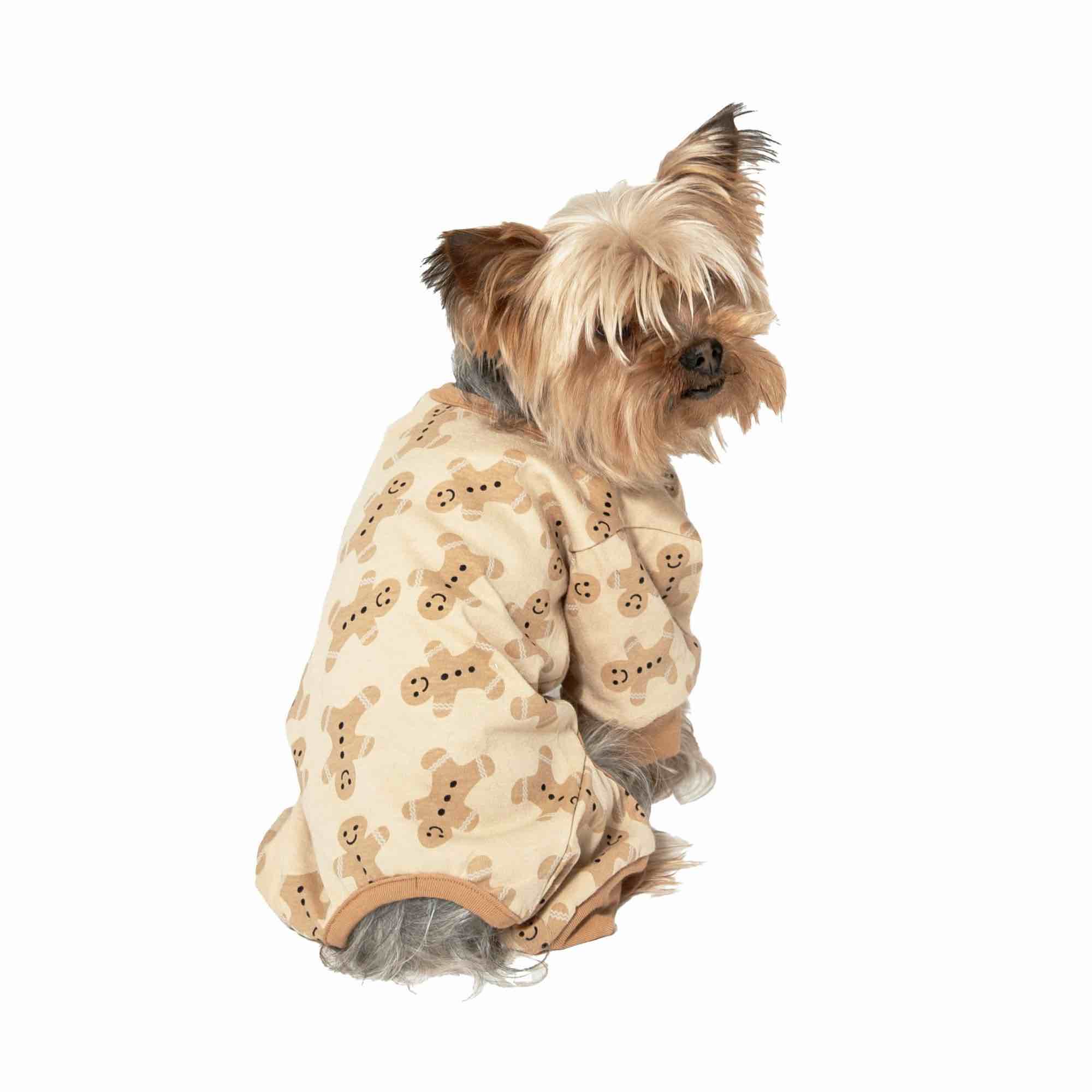 Vibrant Life Gingerbread Man Dog & Cat Pajamas, Beige, Extra Small