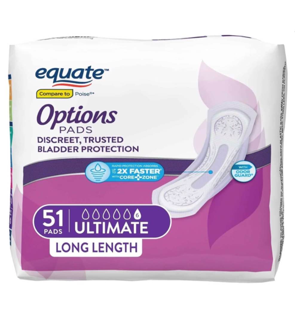 Equate Pads 51 count long length 