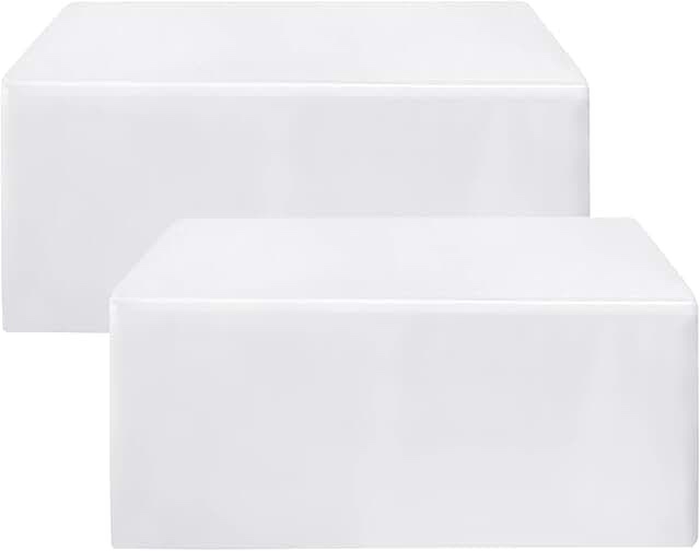 H1 2 PACK FITTED TABLE COVER, white 60x30