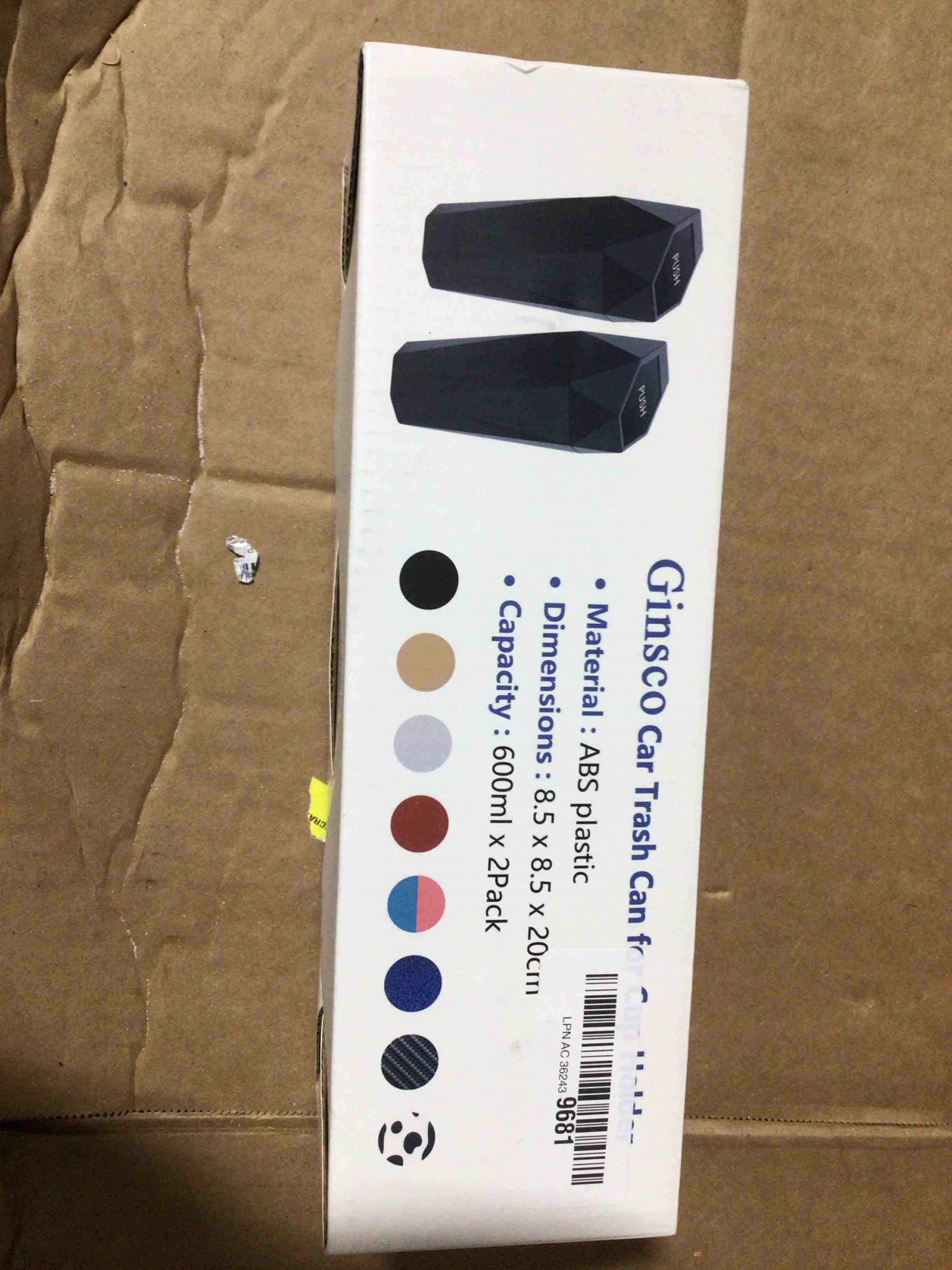 Condition photo showing New/Like New for Ginsco car trash can for cup holder