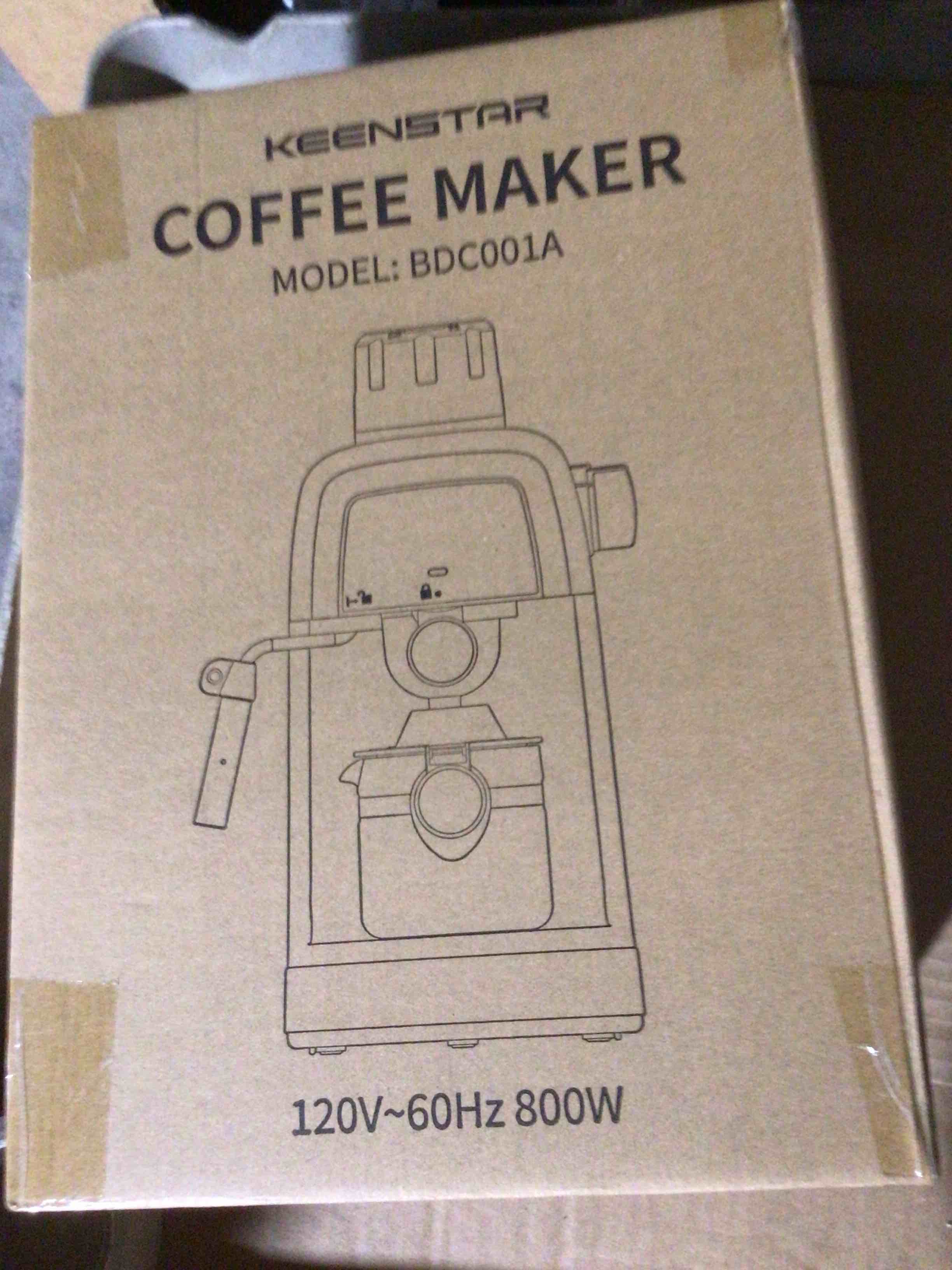 Coffee Machine, 3.5 Bar Coffee Maker with Milk Frother, 800W Compact Espresso and Cappuccino Machine with Preheating Function