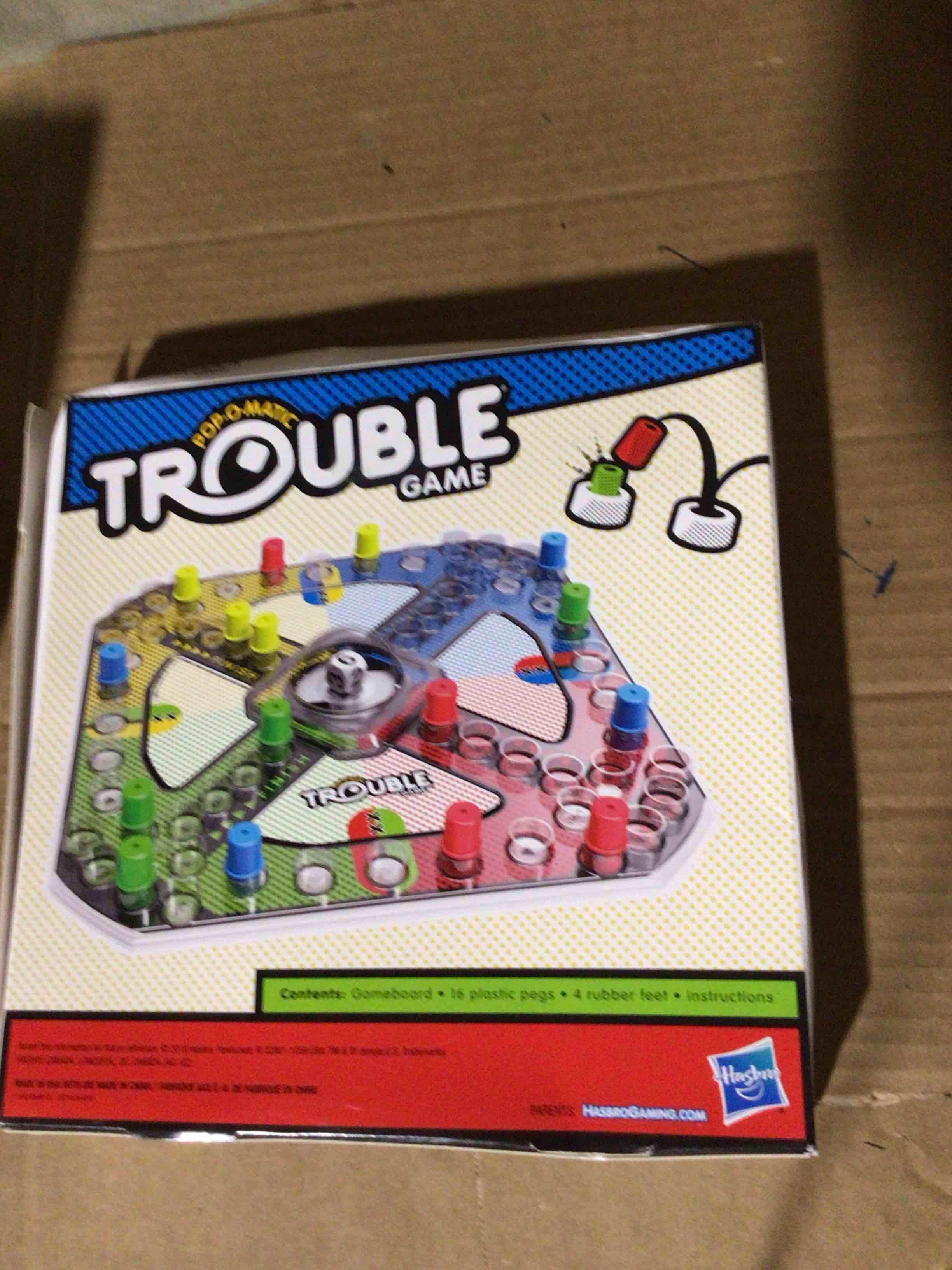 Hasbro Gaming Trouble Board Game for Kids Ages 5 and Up 2-4 Players