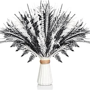 Motionchic 50pcs Christmas tree decoration supplies, (BLACK WHITE) glitter decoration for Christmas