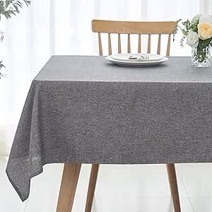 PURA table cloth, spill proof, two tone textured 100% polyester, Dark grey 52x84