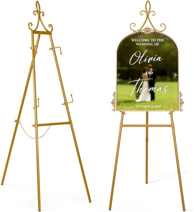 victawks ease display gold, for weddings, stand for pictures, signs, for parties, weddings or special events