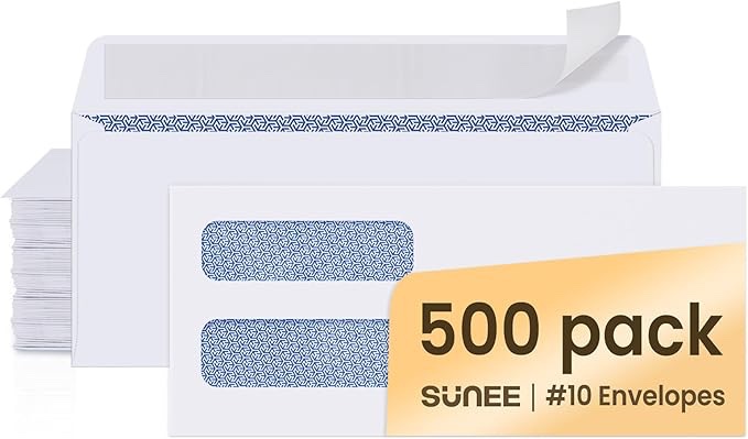 members mark peel and seal double window, security envelopes 500count