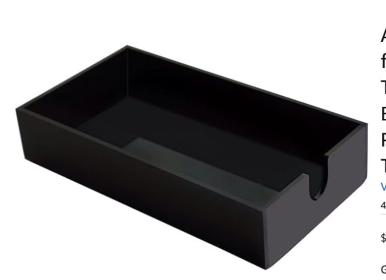 Acrylic Napkin Holder for Bathroom, Guest Towel Holder Tray, Bathroom Disposal Paper Hand Face Towels Holder (Black